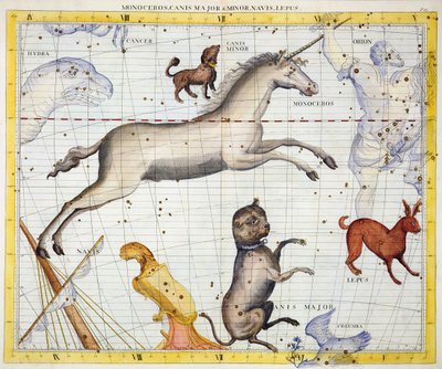 Constellation of Monoceros with Canis Major and Minor, plate 13 from 